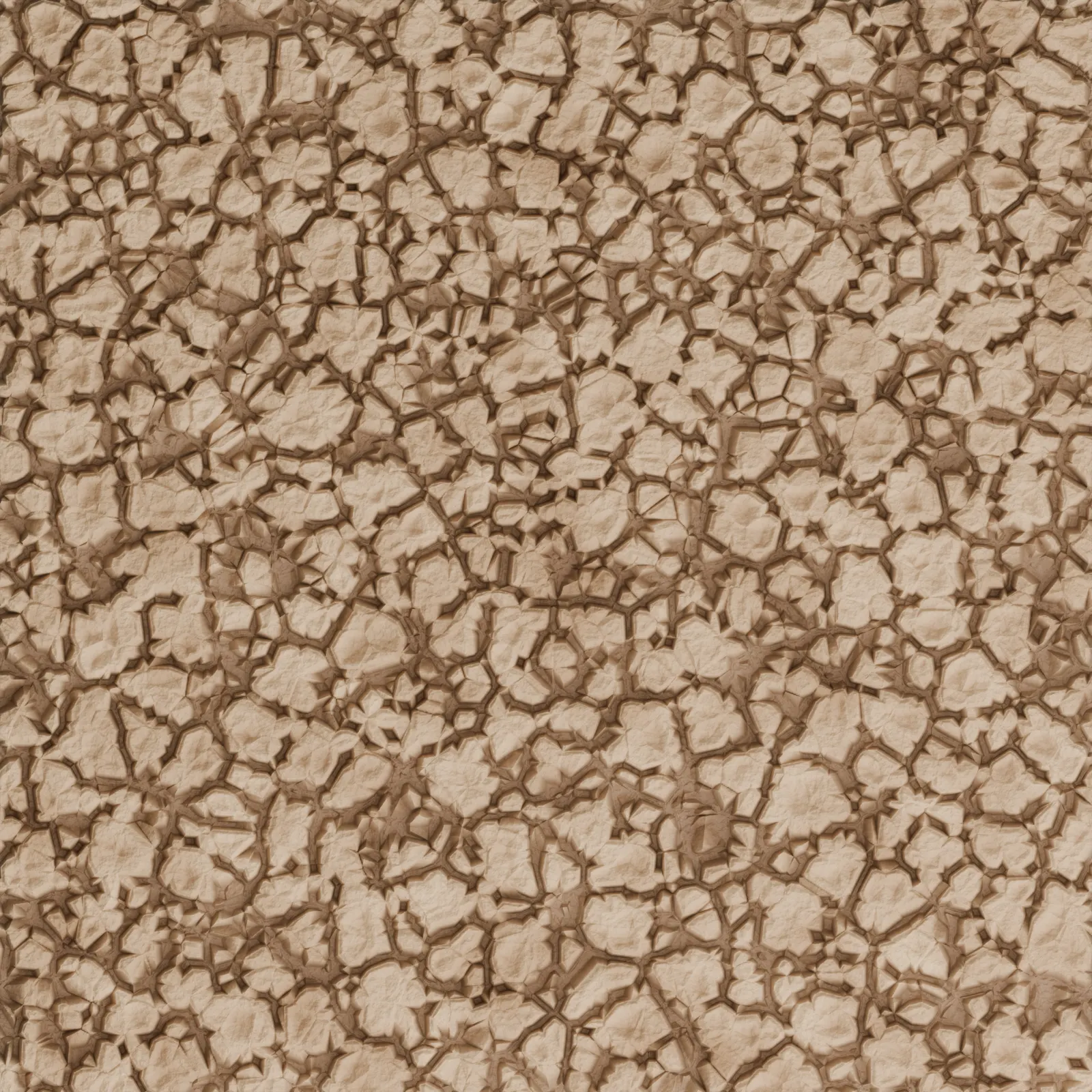 Cracked desert clay. Rendered in Blender and finished for print-scale detail.