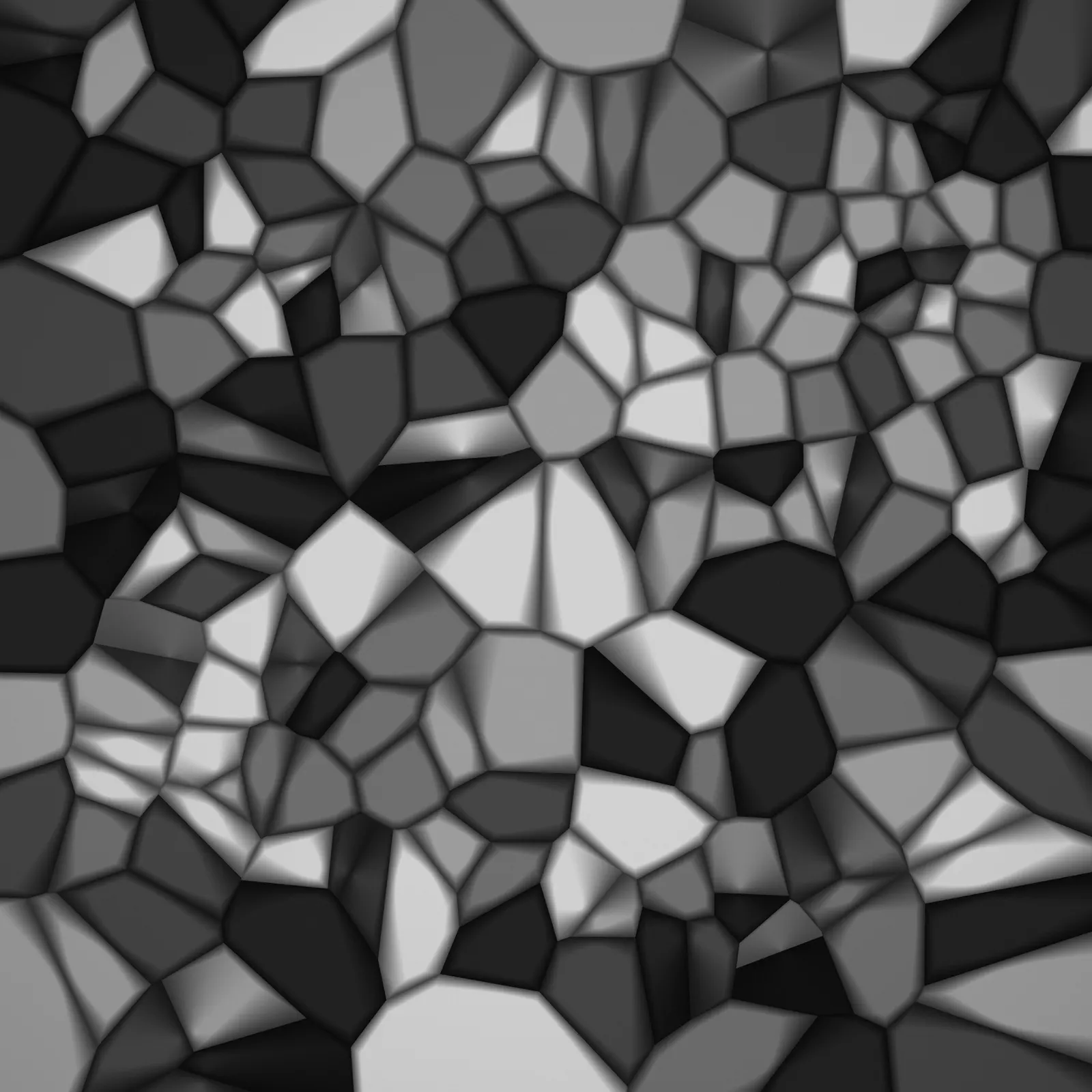 Monochrome shattered cells, captured as a surface in Generative.