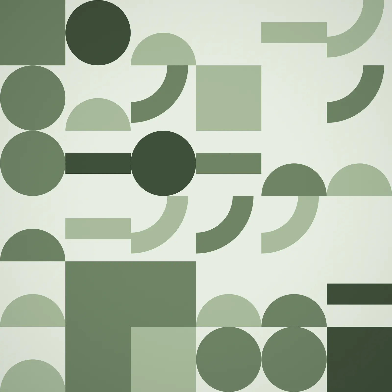 A hypnotic up close take on sage bauhaus arrangement, rendered in Generative.