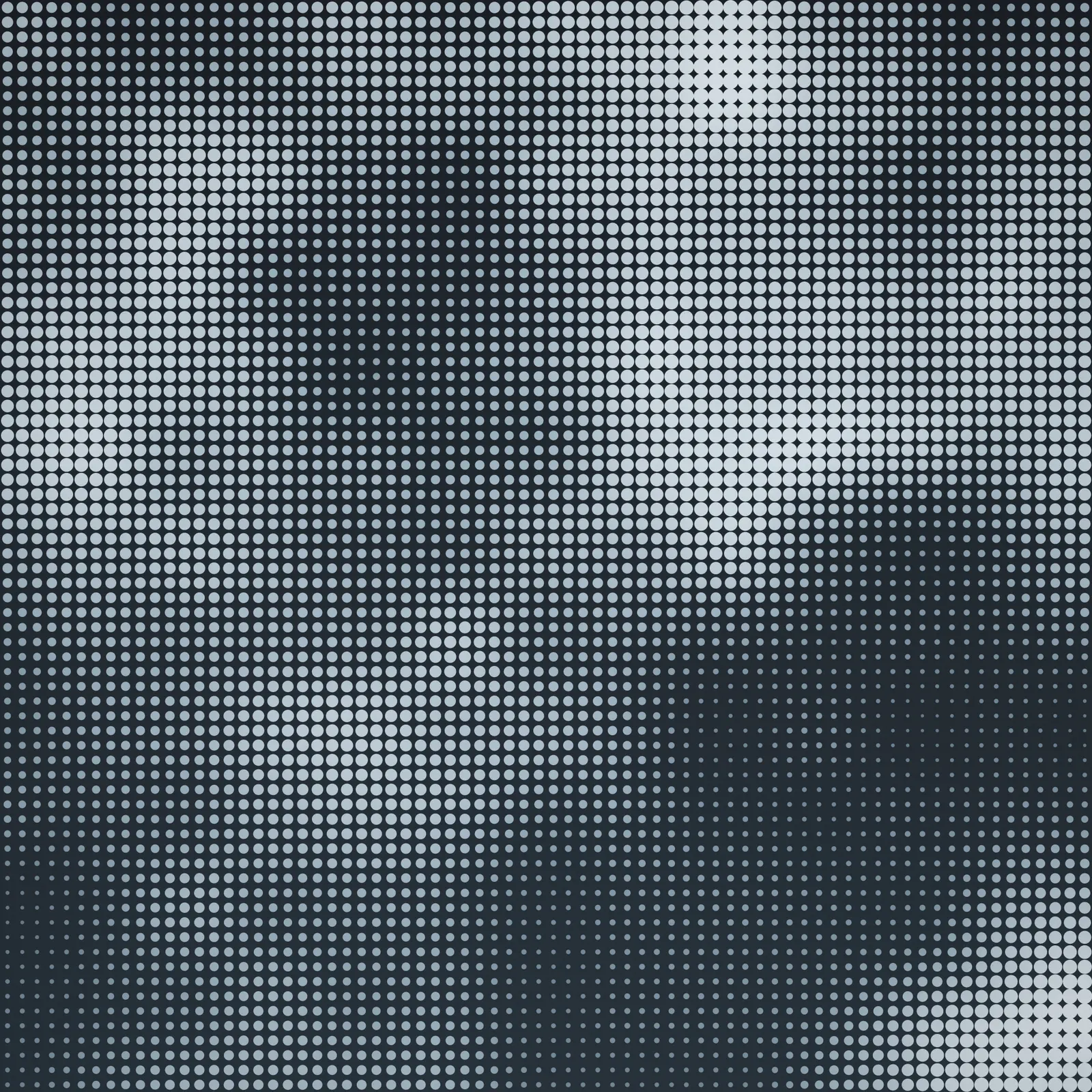 Slate halftone drift, rendered in Generative. A repeating pattern built to be looked at closely.