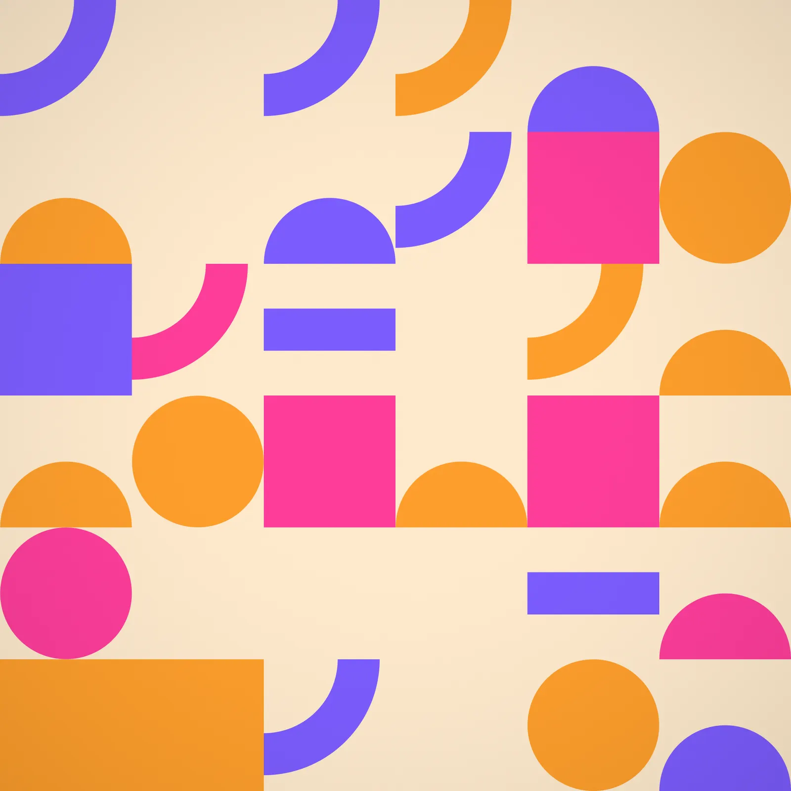 Spectrum bauhaus blocks, captured as a repeating pattern in Generative.