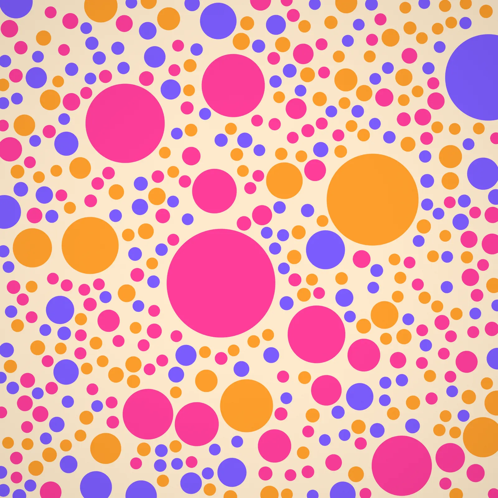 Spectrum circle packing, captured as a repeating pattern in Generative.