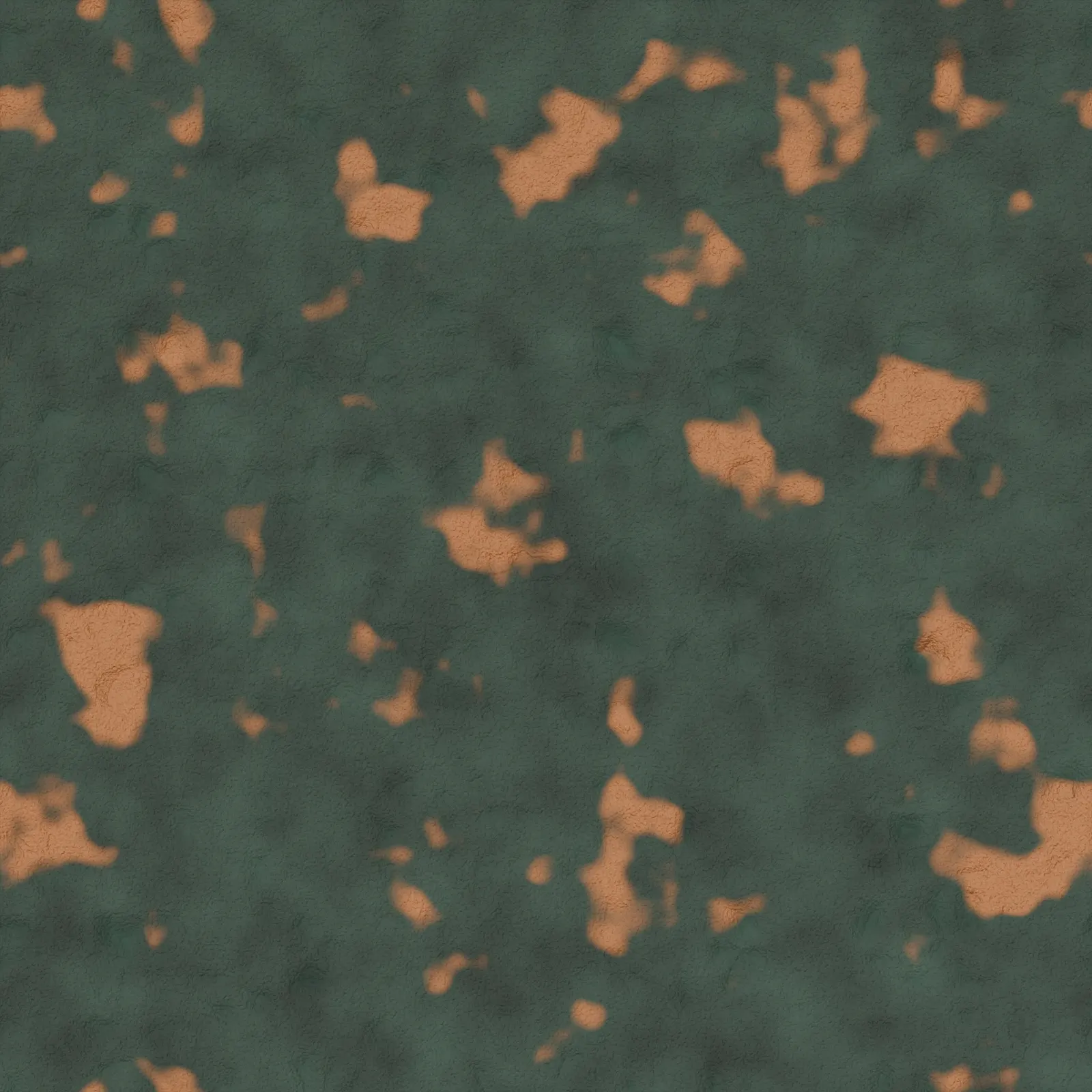 A seamless and tileable take on weathered copper patina, rendered in Blender.